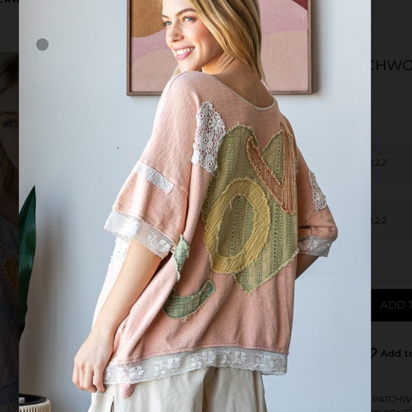 Oli and Hali Love Letter Patchwork Reversible Top SR6 - Picture 7 of 12